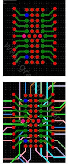 焊盤內過孔用于內部，而外部引腳在0.5mm柵格上扇出-深圳宏力捷