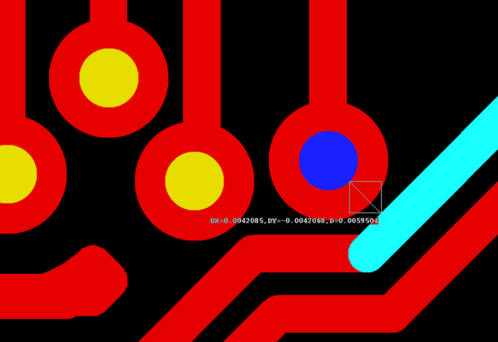 多層板中過孔會在每層線路上都有孔環，且每個層孔環周圍環境有夾線也有不夾線，環境各不一